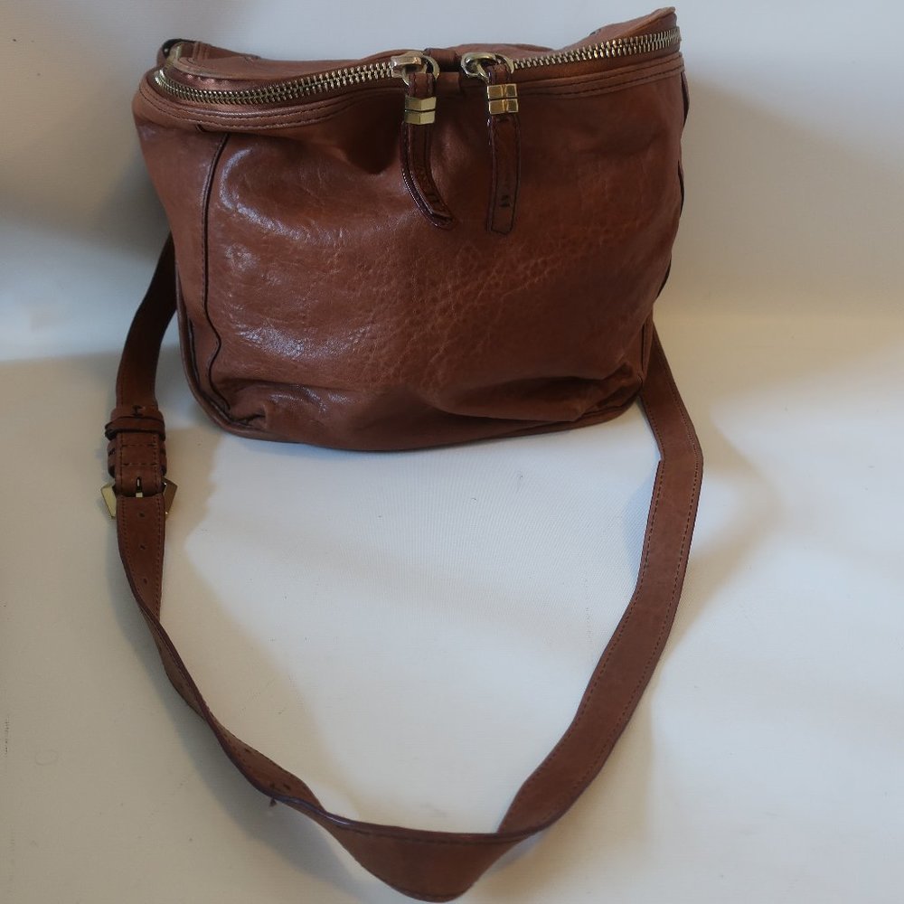 Dr Yany Brown Leather Bucket Shoulder Bag*